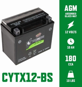 12v 10ah Cycle-tron Ii Rechargeable Agm Powersports Battery - 180 Cca