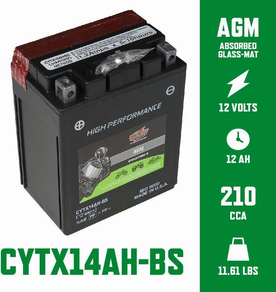 12v 12ah Cycle-tron Ii Rechargeable Powersports Battery - 210 Cca