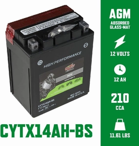 12v 12ah Cycle-tron Ii Rechargeable Powersports Battery - 210 Cca