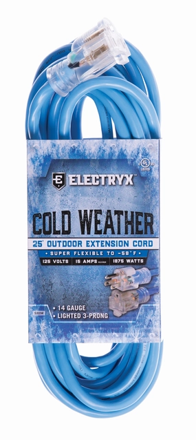 14 Gauge Cold Weather Outdoor Extension Cord - Blue