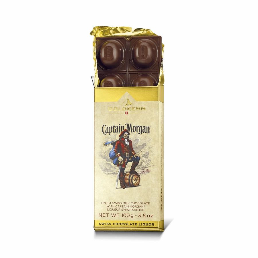 37% Milk Chocolate Bar with Captain Morgan Liqueur Syrup Center