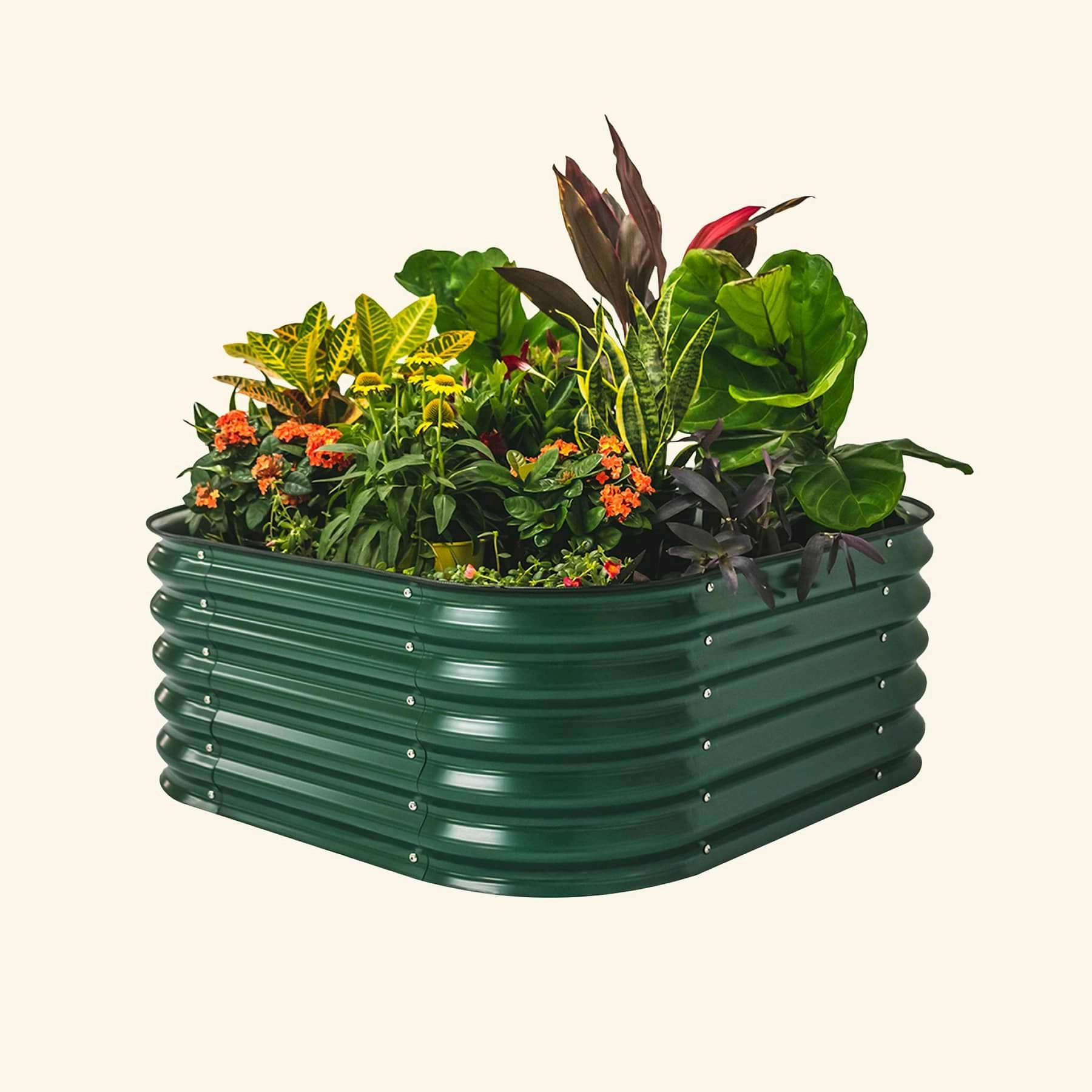 4 In 1 Modular Metal 17in Raised Bed - Green