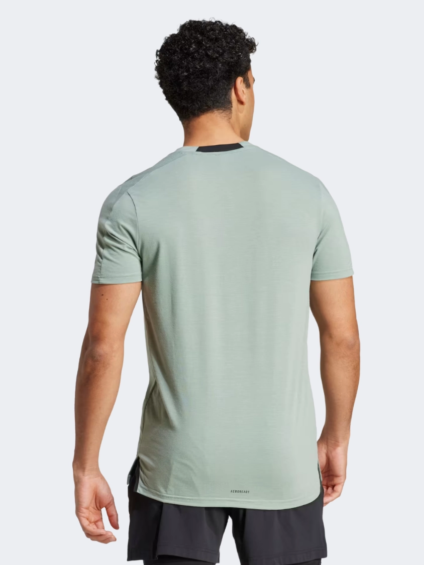 Adidas D4T Men Training T-Shirt Silver Green