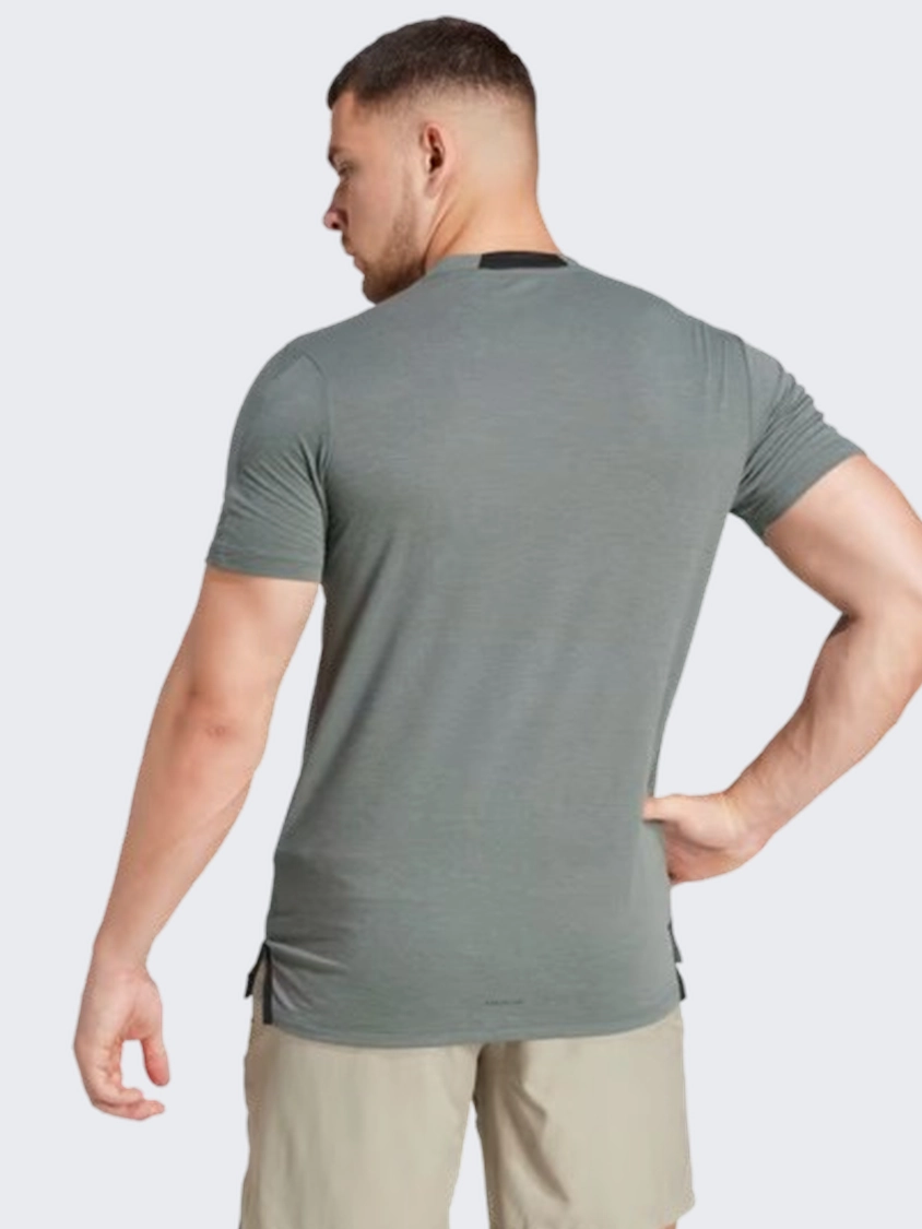 Adidas Designed For Training Workout Men T-Shirt Legend Ivy