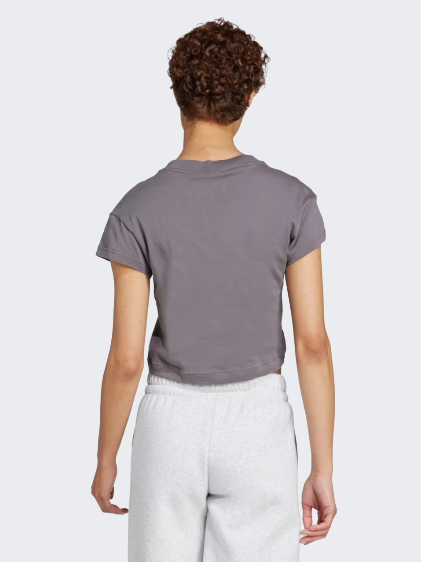 Adidas Future Icons Small Logo Women Sportswear T-Shirt Grey Strata
