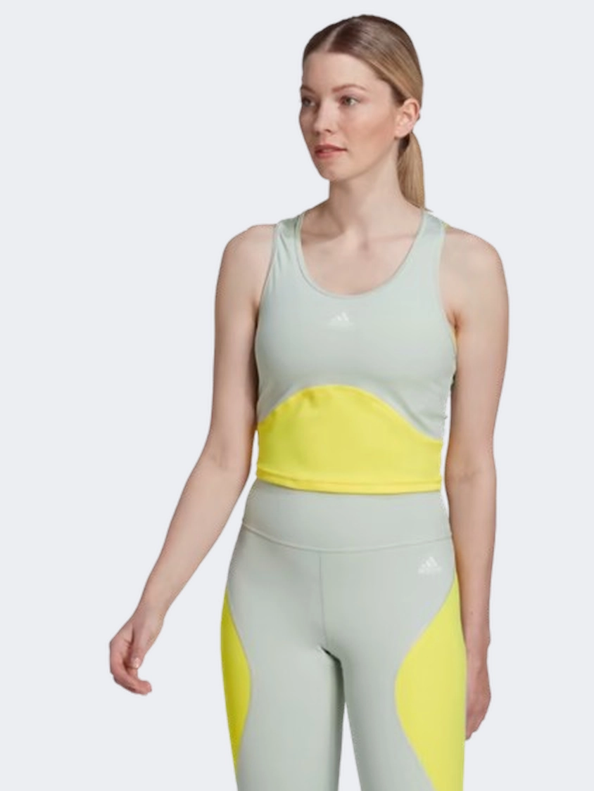 Adidas Hiit Women Training Tank Linen Green/Yellow