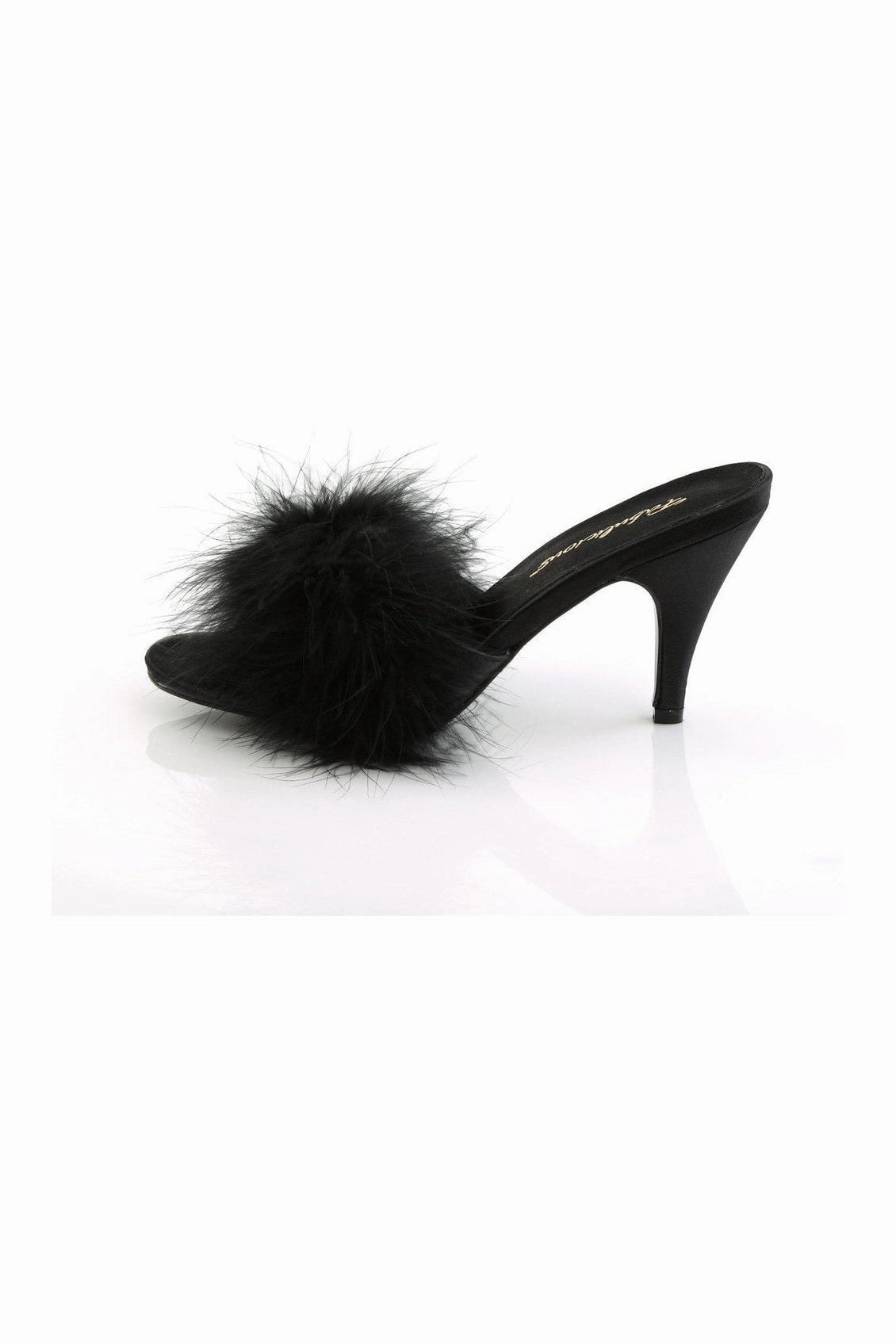 AMOUR-03 Slide | Black Genuine Satin