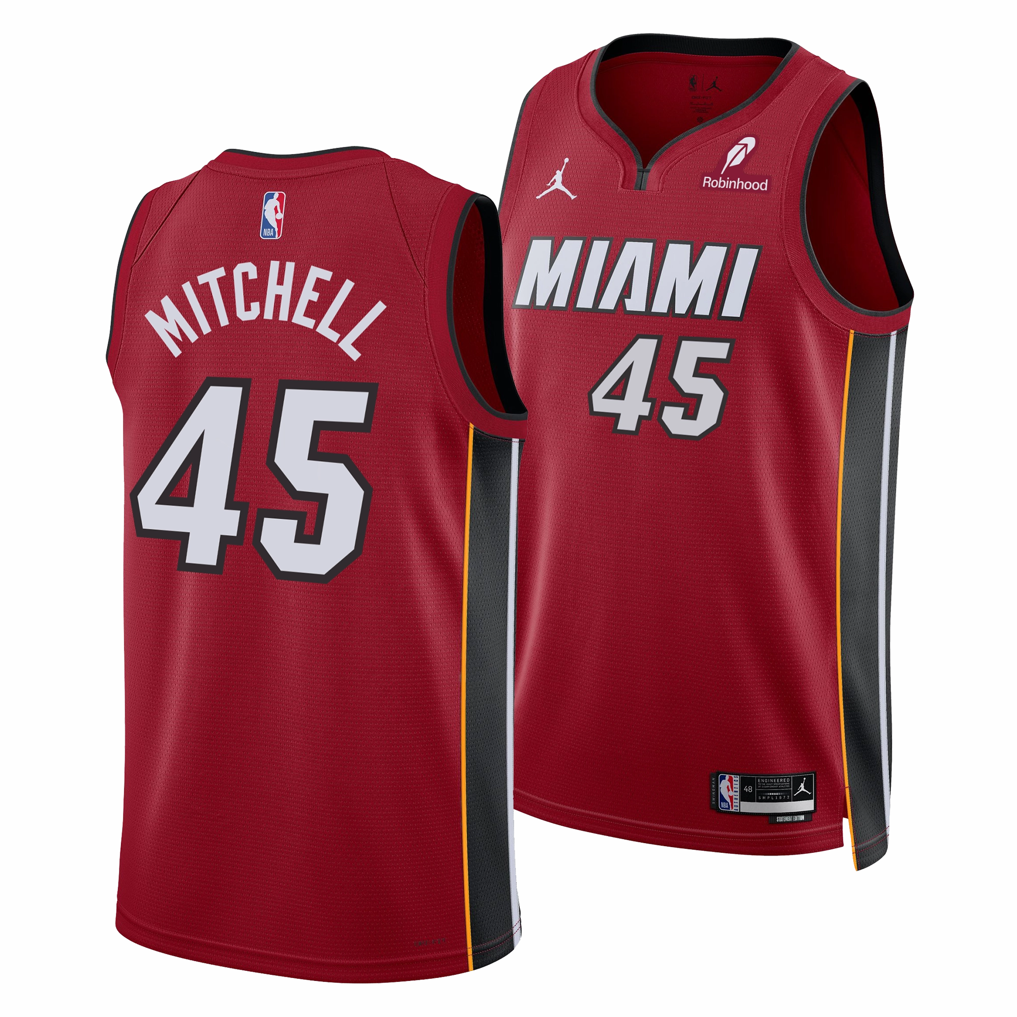 Davion Mitchell Nike Jordan Brand Miami HEAT Statement Red Swingman Jersey