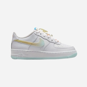 gradeschool nike air force 1 low lv8 (white/multi color)