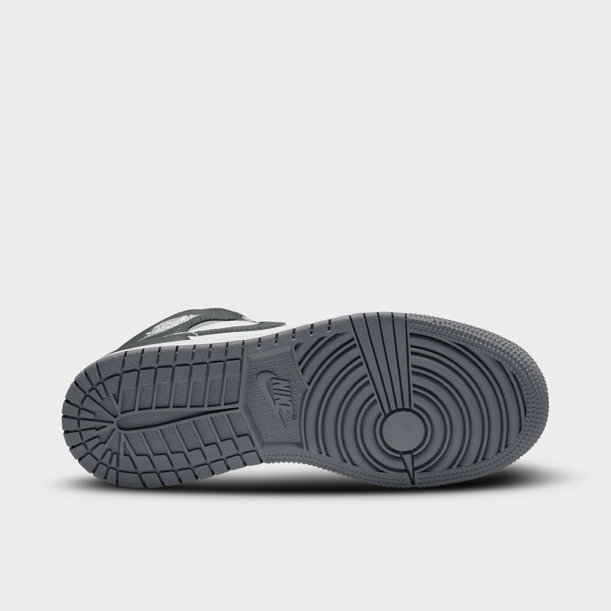 Jordan 1 Mid GS Black / Iron Grey - White