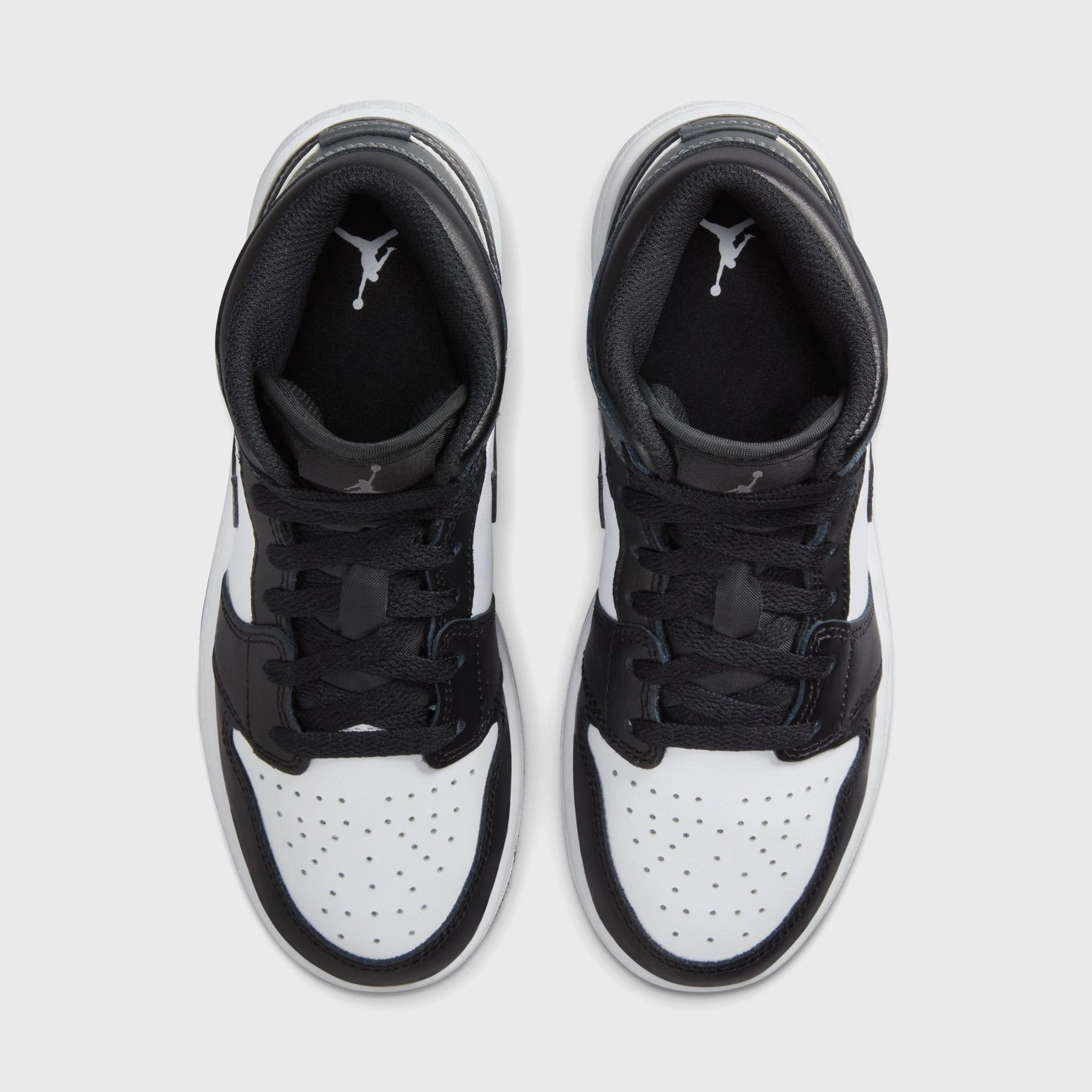 Jordan 1 Mid GS Black / Iron Grey - White