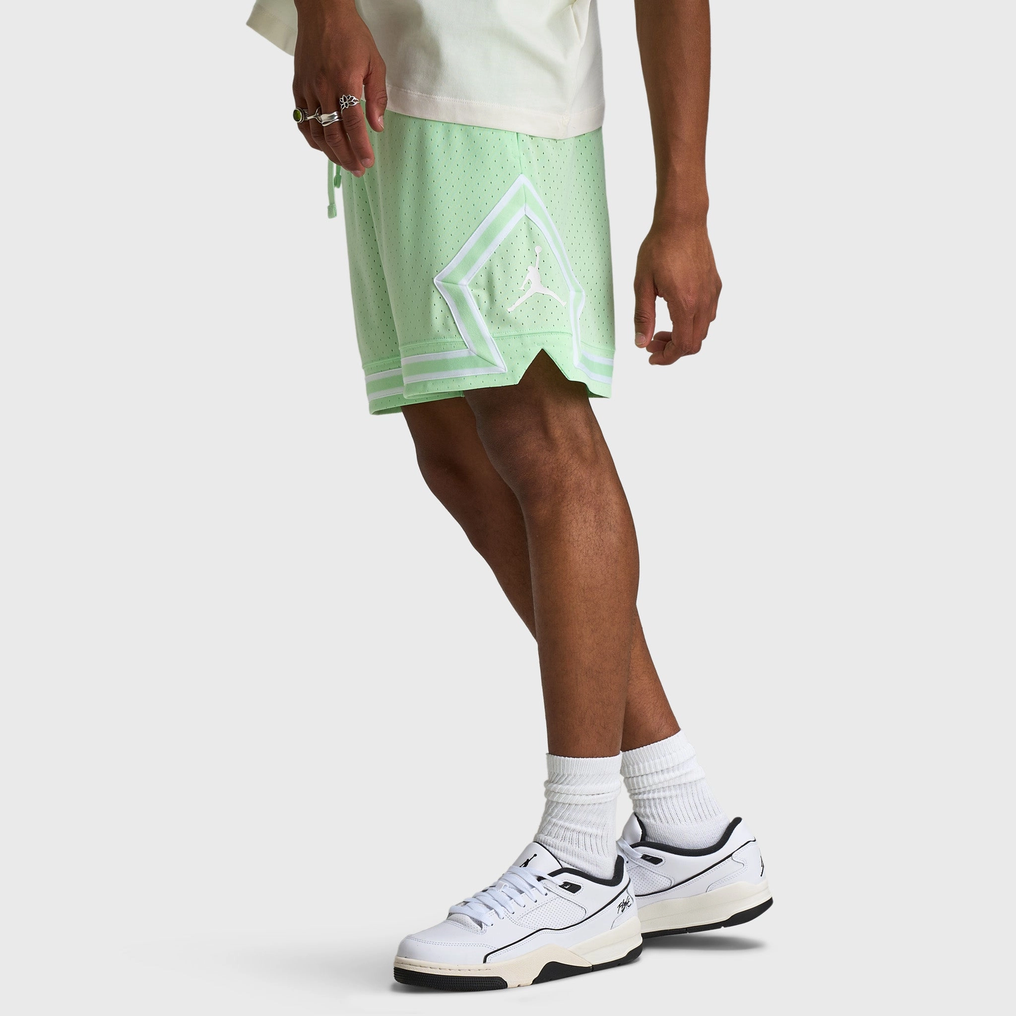 Jordan Sport Dri-FIT Mesh Diamond Shorts Vapor Green / White - White