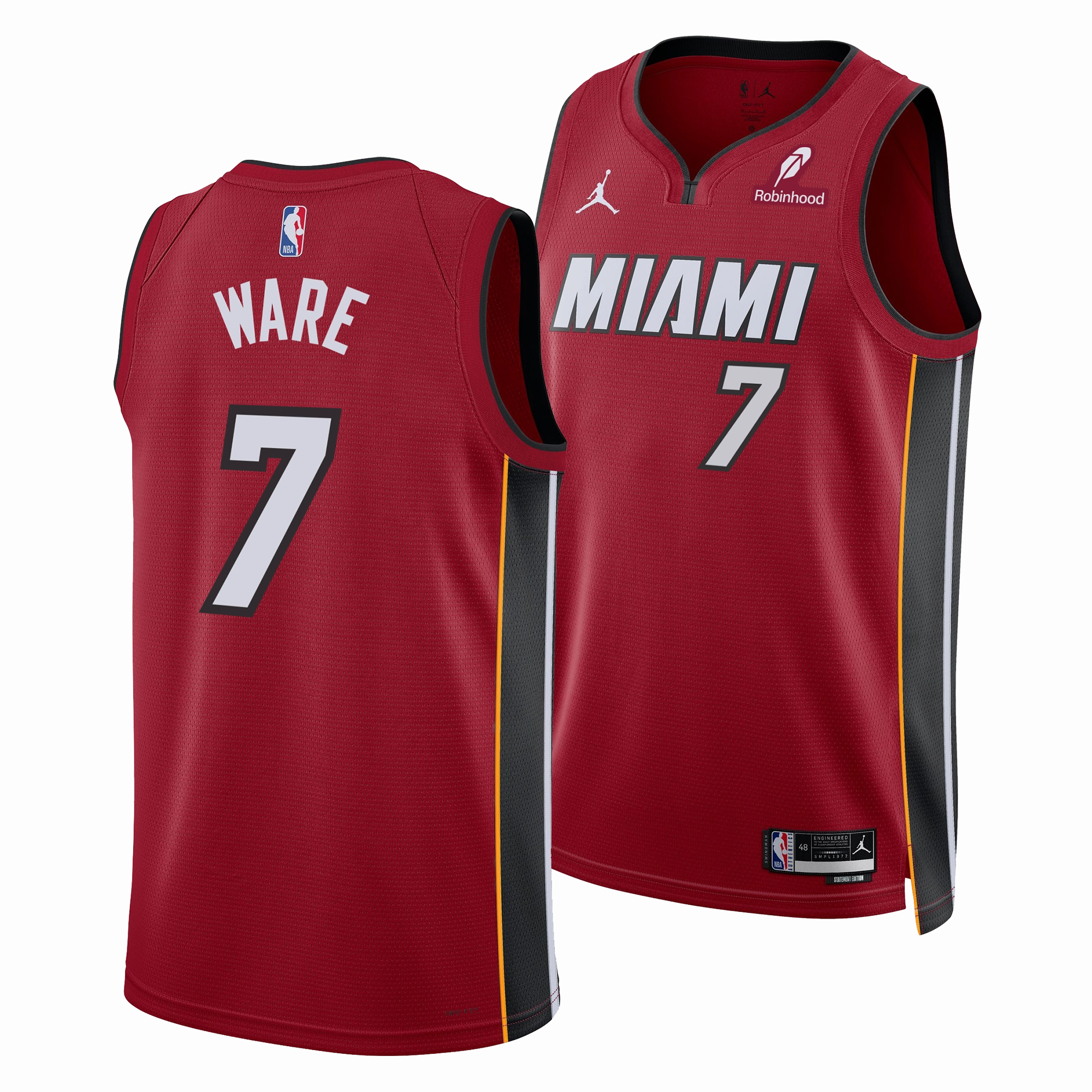 Kel'el Ware Nike Jordan Brand Miami HEAT Statement Red Swingman Youth Jersey