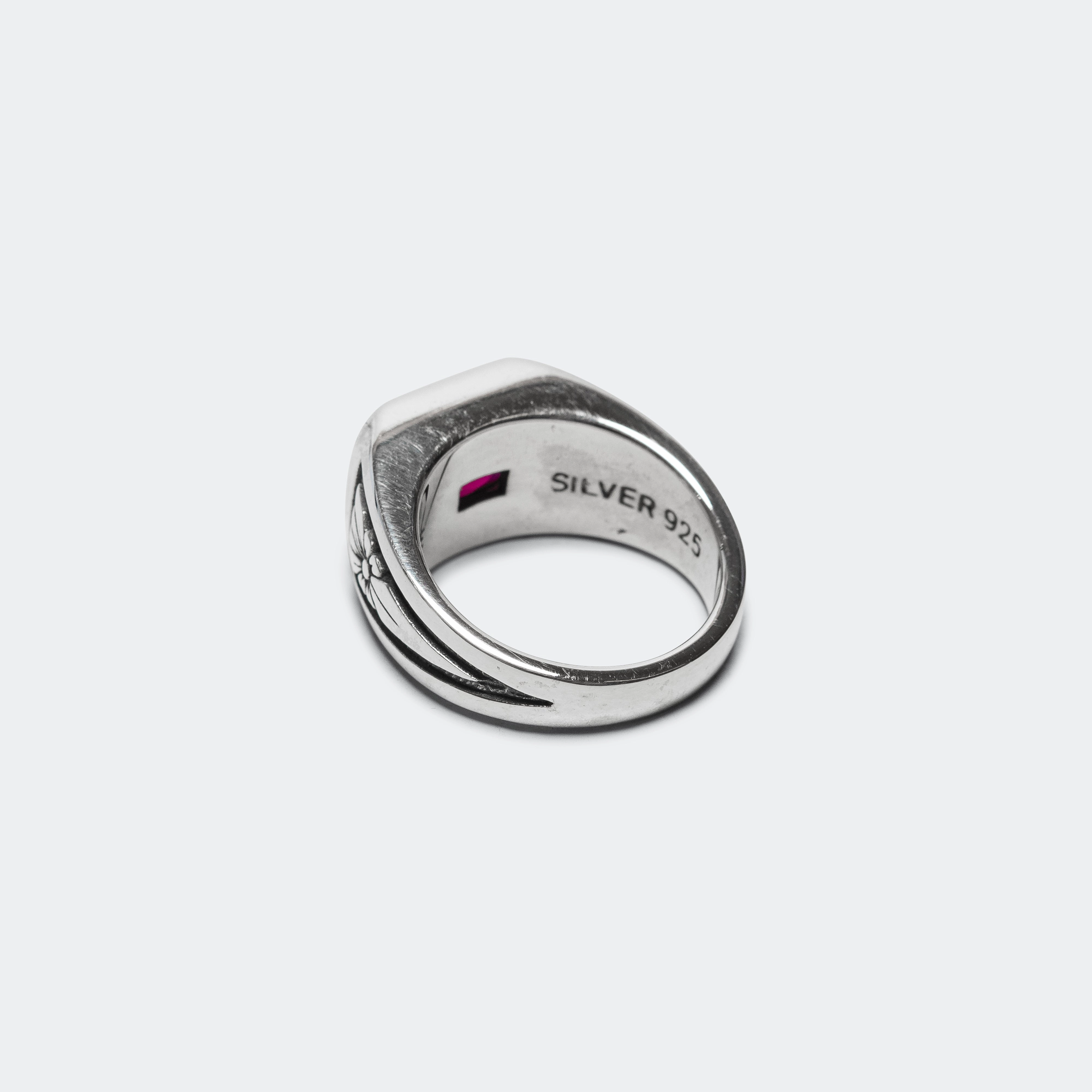 Midnight Ring Slim - 925 Silver/Ruby