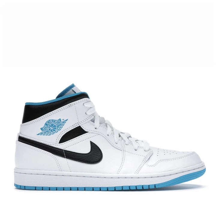 NIKE AIR JORDAN1 MID WHITE LASER BLUE -