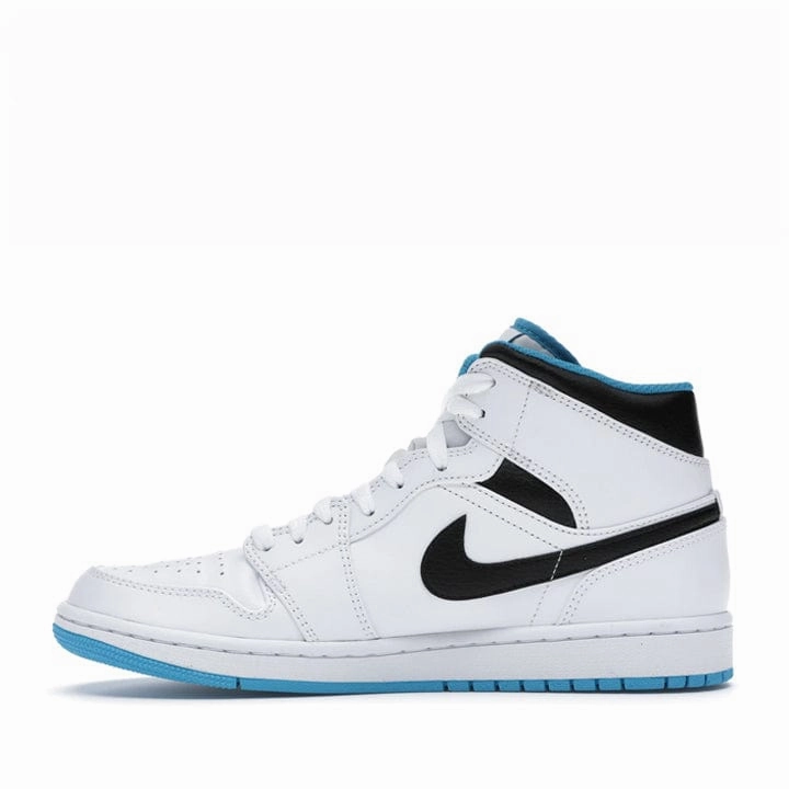 NIKE AIR JORDAN1 MID WHITE LASER BLUE -