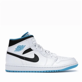 NIKE AIR JORDAN1 MID WHITE LASER BLUE -