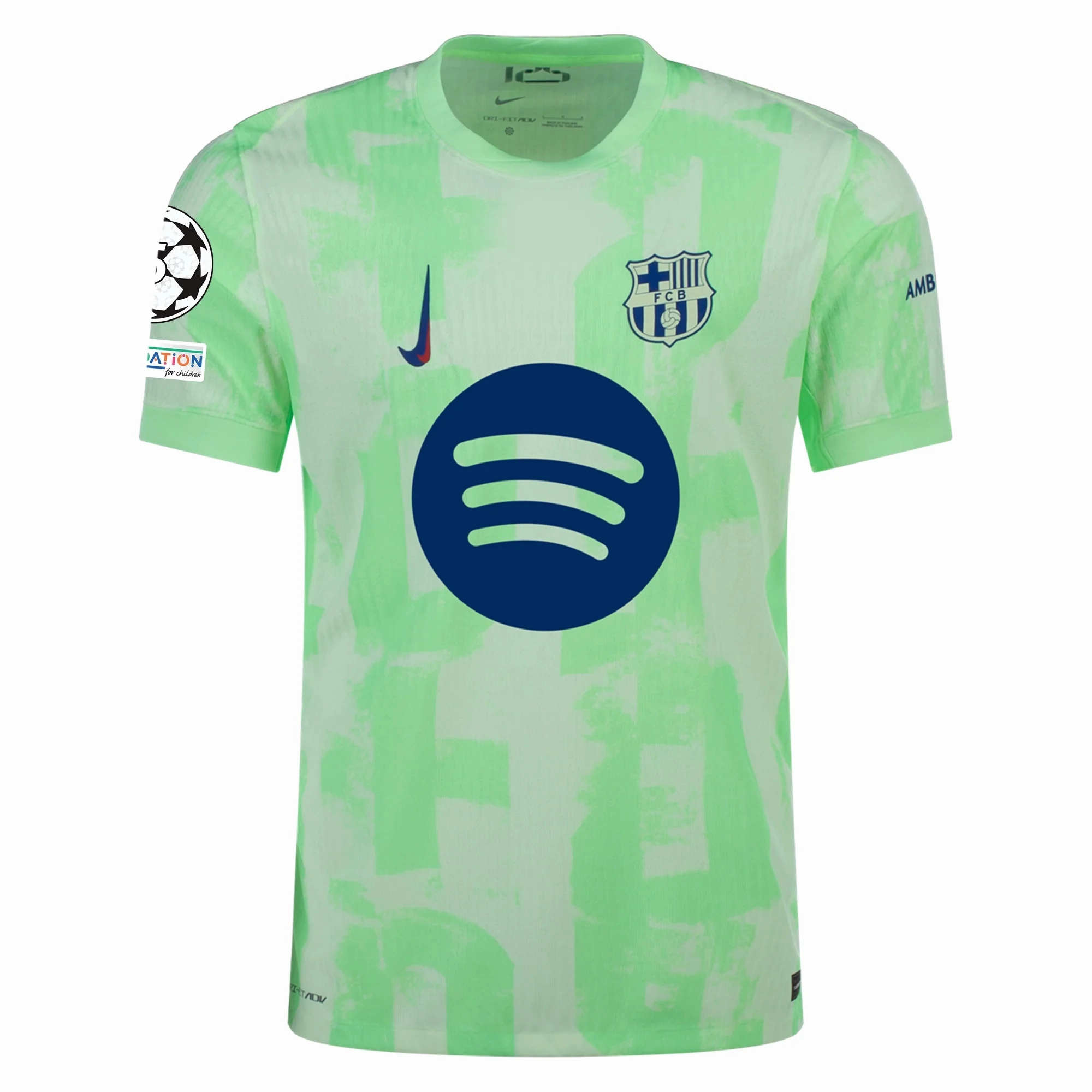 Nike Barcelona Authentic Eric García Third Jersey w/ Champions League Patches 24/25 (Barely Volt/Old Royal)