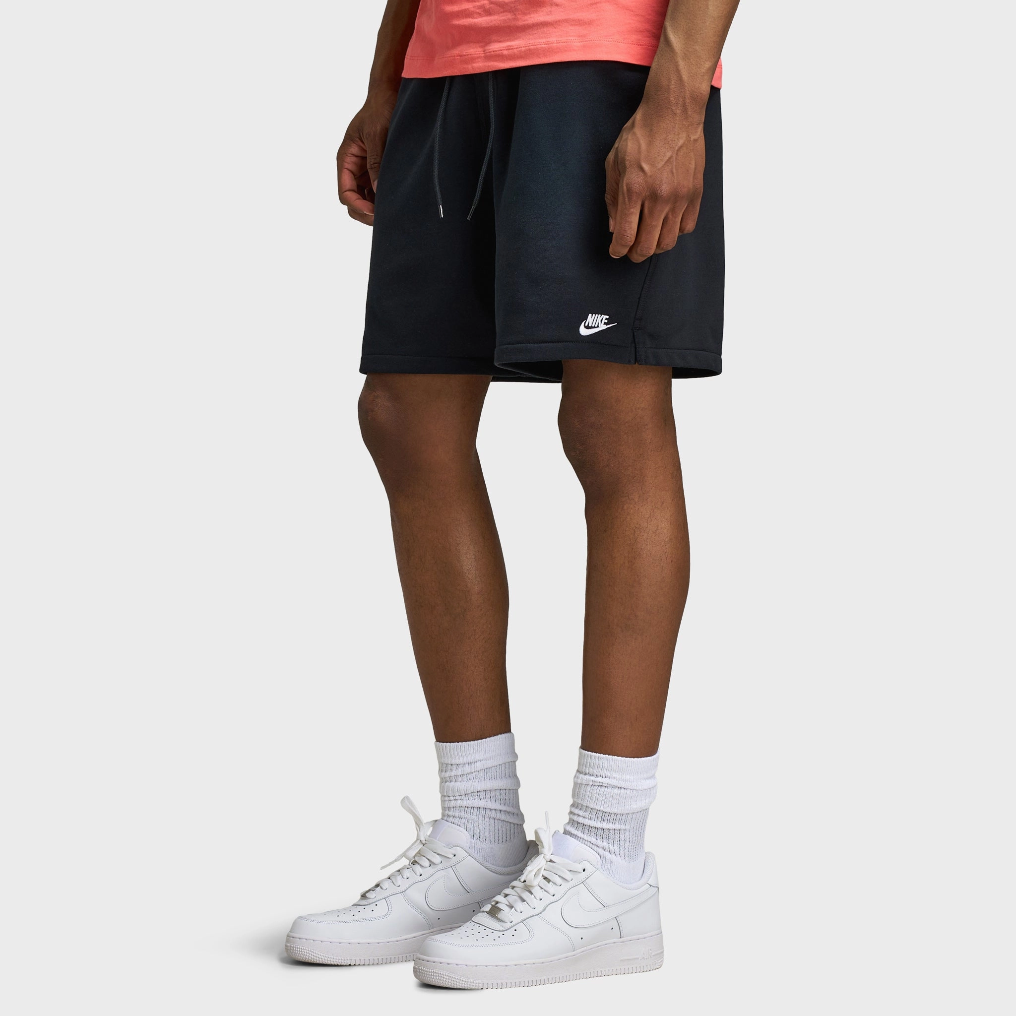 Nike Club French Terry Flow Shorts Black / White