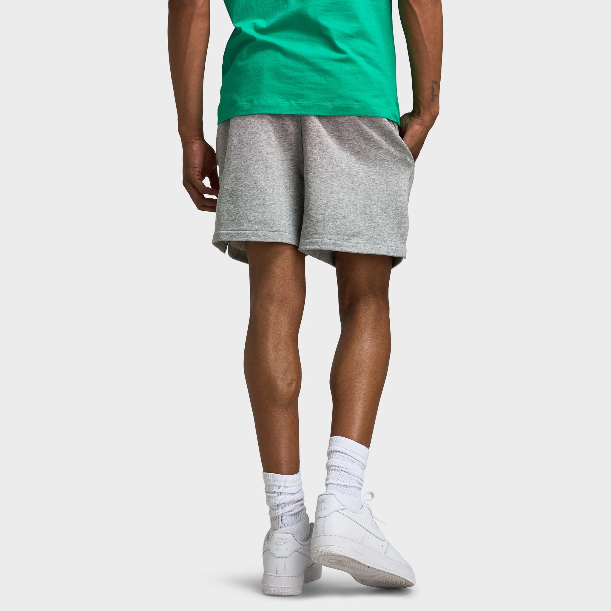 Nike Club French Terry Flow Shorts Dark Grey Heather / Lt Smoke Grey - White