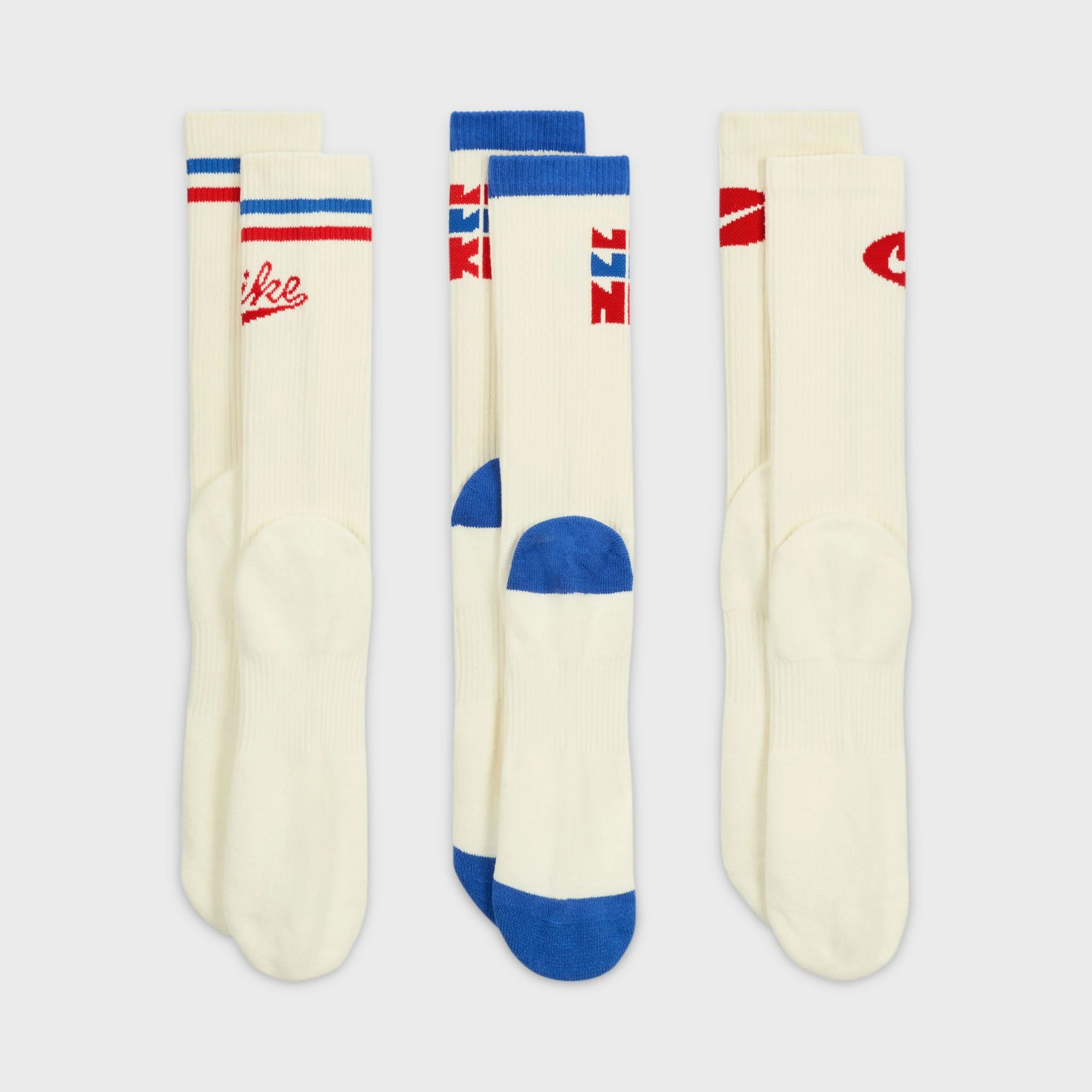 Nike ED Plus Cushioned Retro Crew Socks-3 Pack / Multi-color