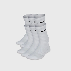 Nike Everyday Kids' Cushioned Crew Socks (6 Pack) White / Black