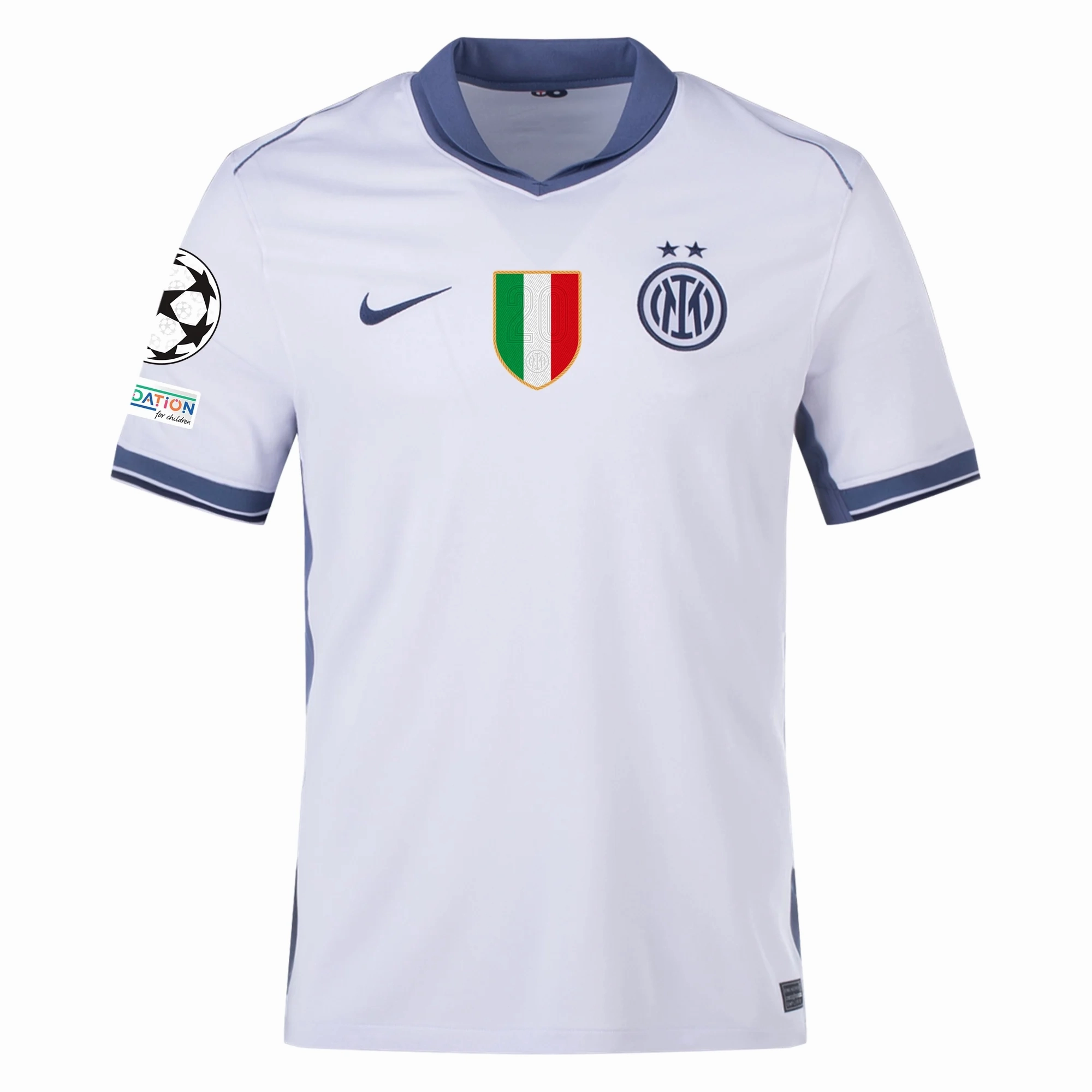 Nike Inter Milan Hakan Çalhanoğlu Away Jersey w/ Champions League   Scudetto Patch 24/25 (Summit White/Iris Whisper)