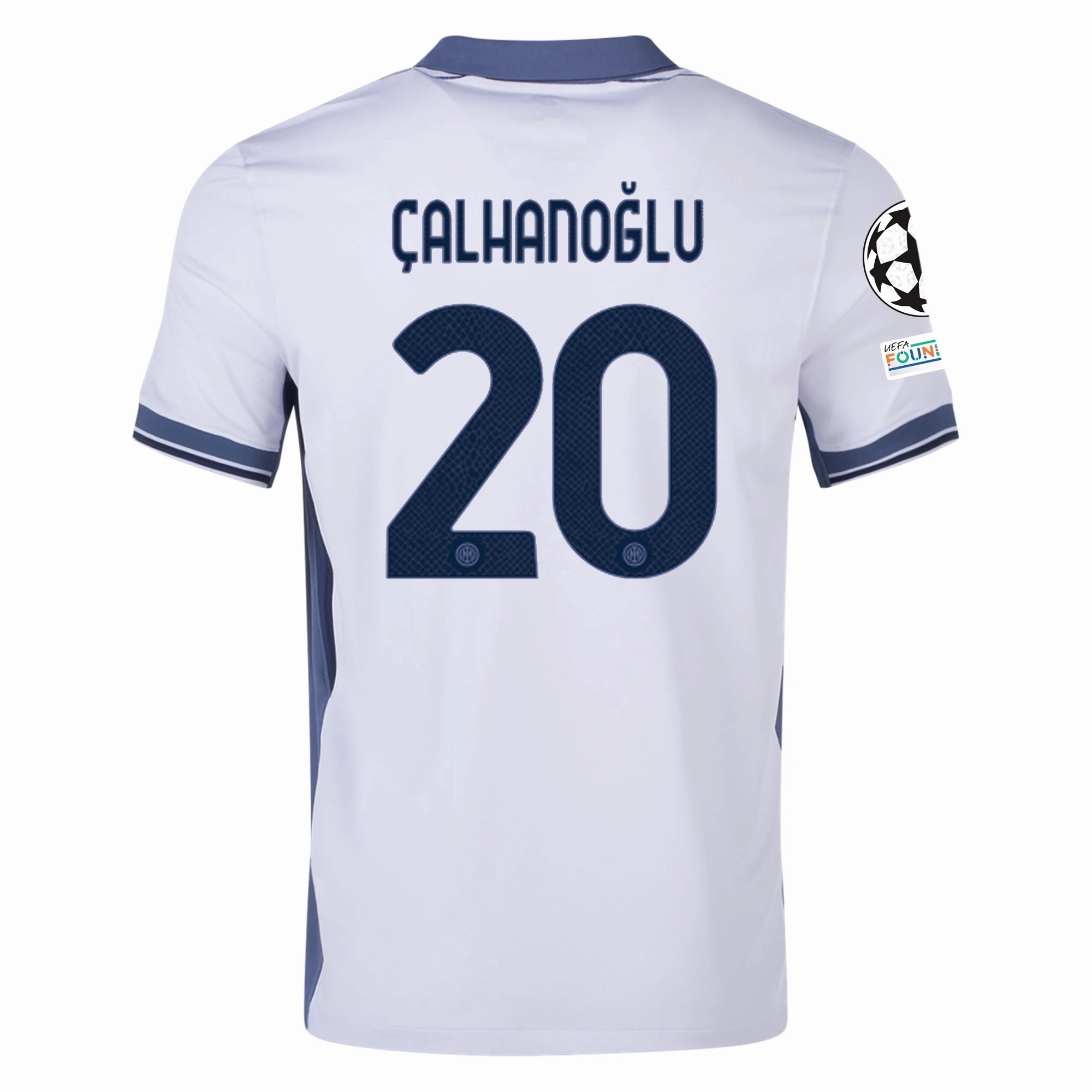 Nike Inter Milan Hakan Çalhanoğlu Away Jersey w/ Champions League   Scudetto Patch 24/25 (Summit White/Iris Whisper)