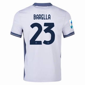 Nike Inter Milan Nicolò Barella Away Jersey w/ Serie A   Scudetto Patch 24/25 (Summit White/Iris Whisper)