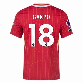 Nike Liverpool Match Authentic Cody Gakpo Home Jersey w/ EPL   No Room For Racism Patches 24/25 (Gym Red/Chrome Yellow)