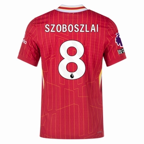 Nike Liverpool Match Authentic Dominik Szoboszlai Home Jersey w/ EPL   No Room For Racism Patches 24/25 (Gym Red/Chrome Yellow)