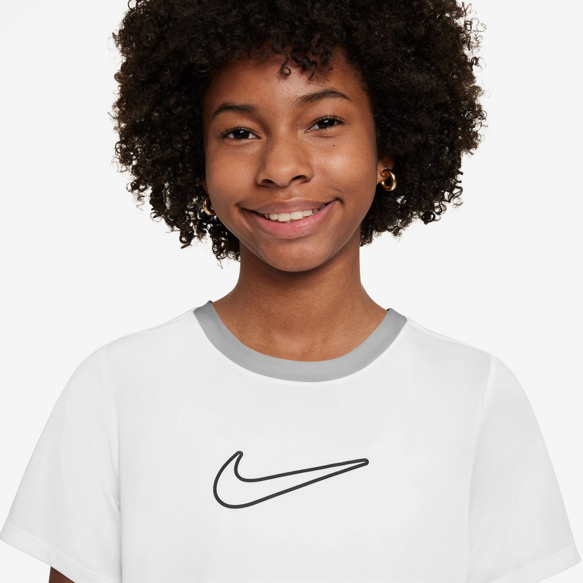 Nike One Fitted Big Kids Girls Dri-Fit Short Sleeve Top