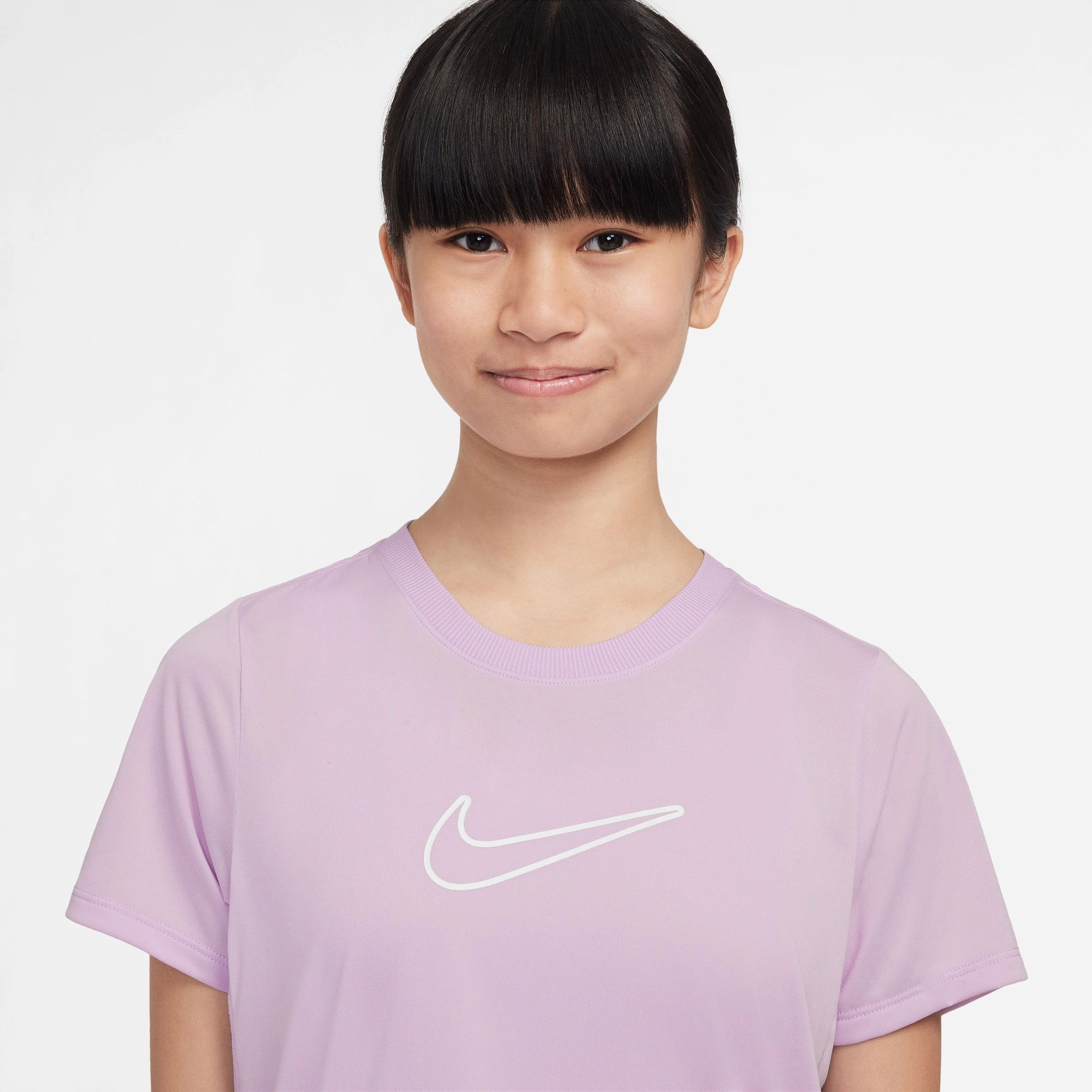 Nike One Fitted Big Kids Girls Dri-Fit Short Sleeve Top