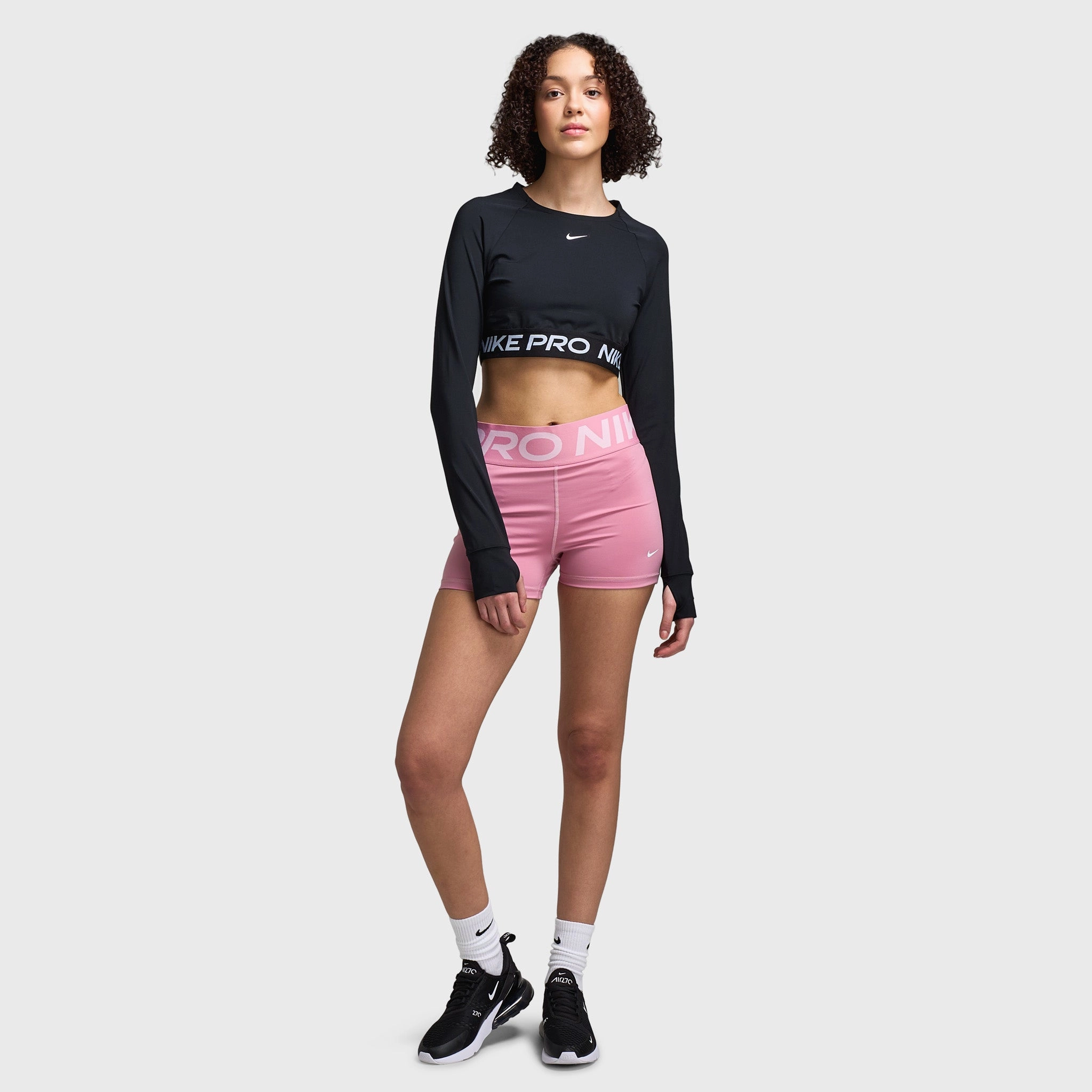 Nike Pro Sculpt Women's High-Waisted 3 Biker Shorts Pink / White