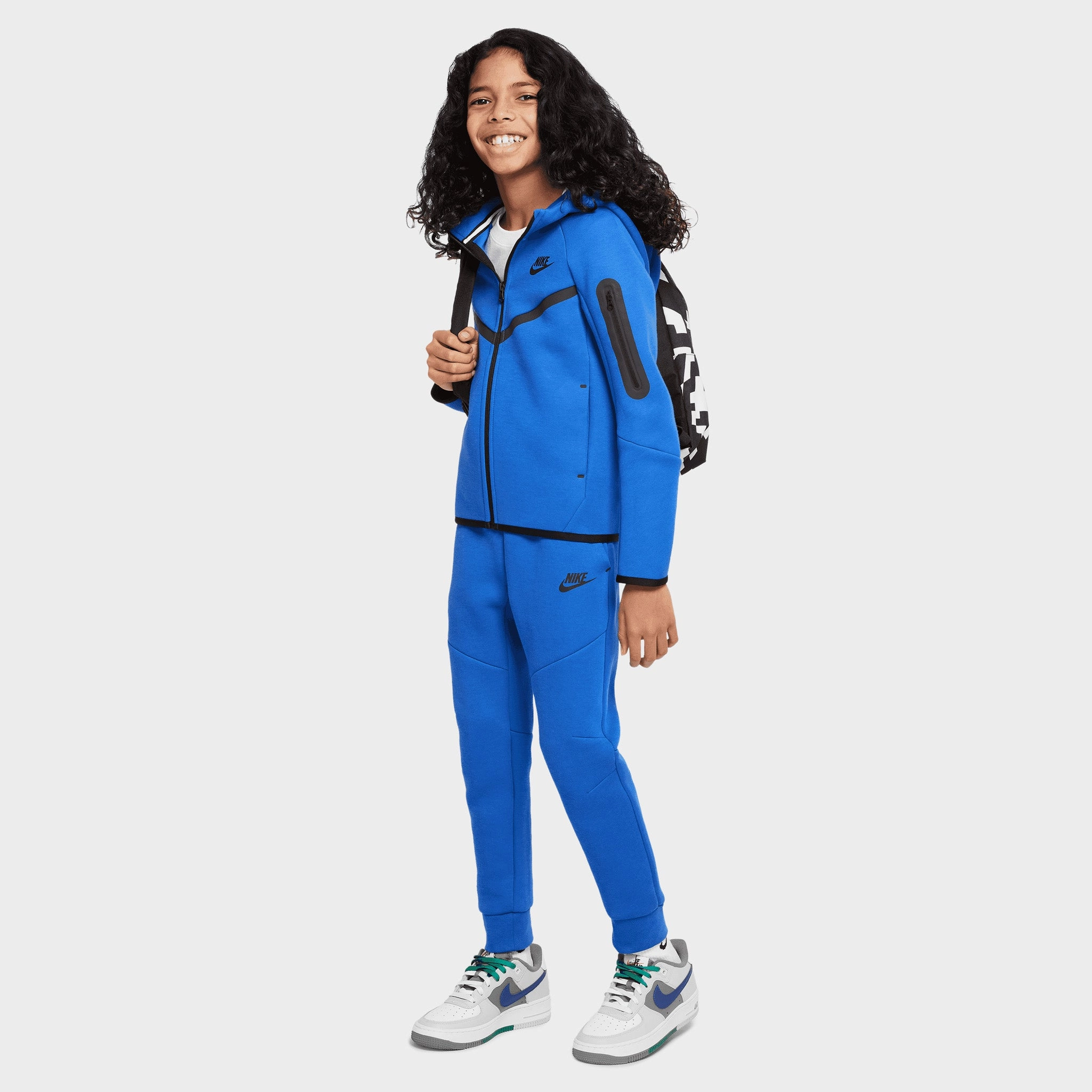 Nike Sportswear Junior Boys' Tech Fleece Hoodie Game Royal / Black - Black