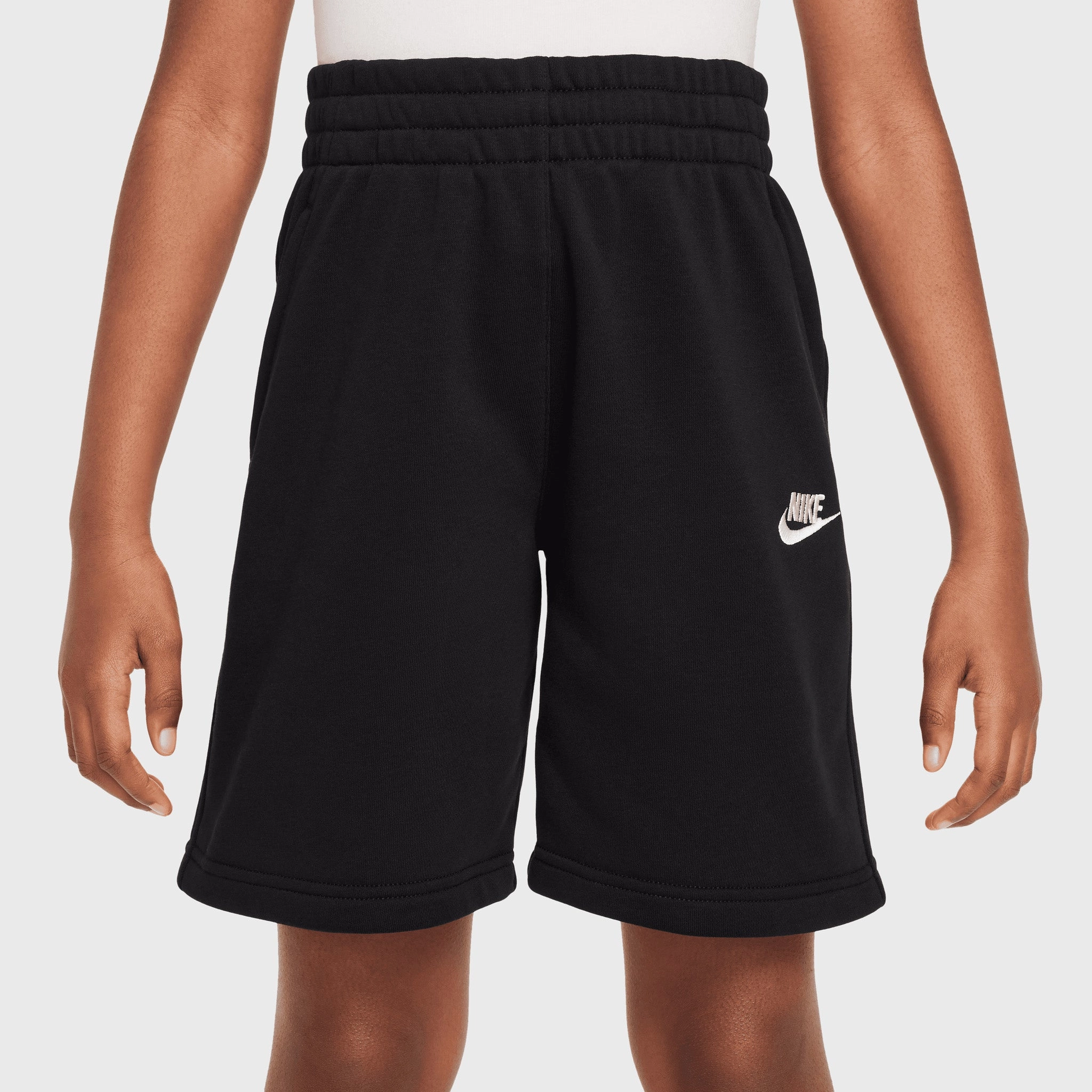 Nike Sportswear Juniors' Club Fleece French Terry Shorts Black / White