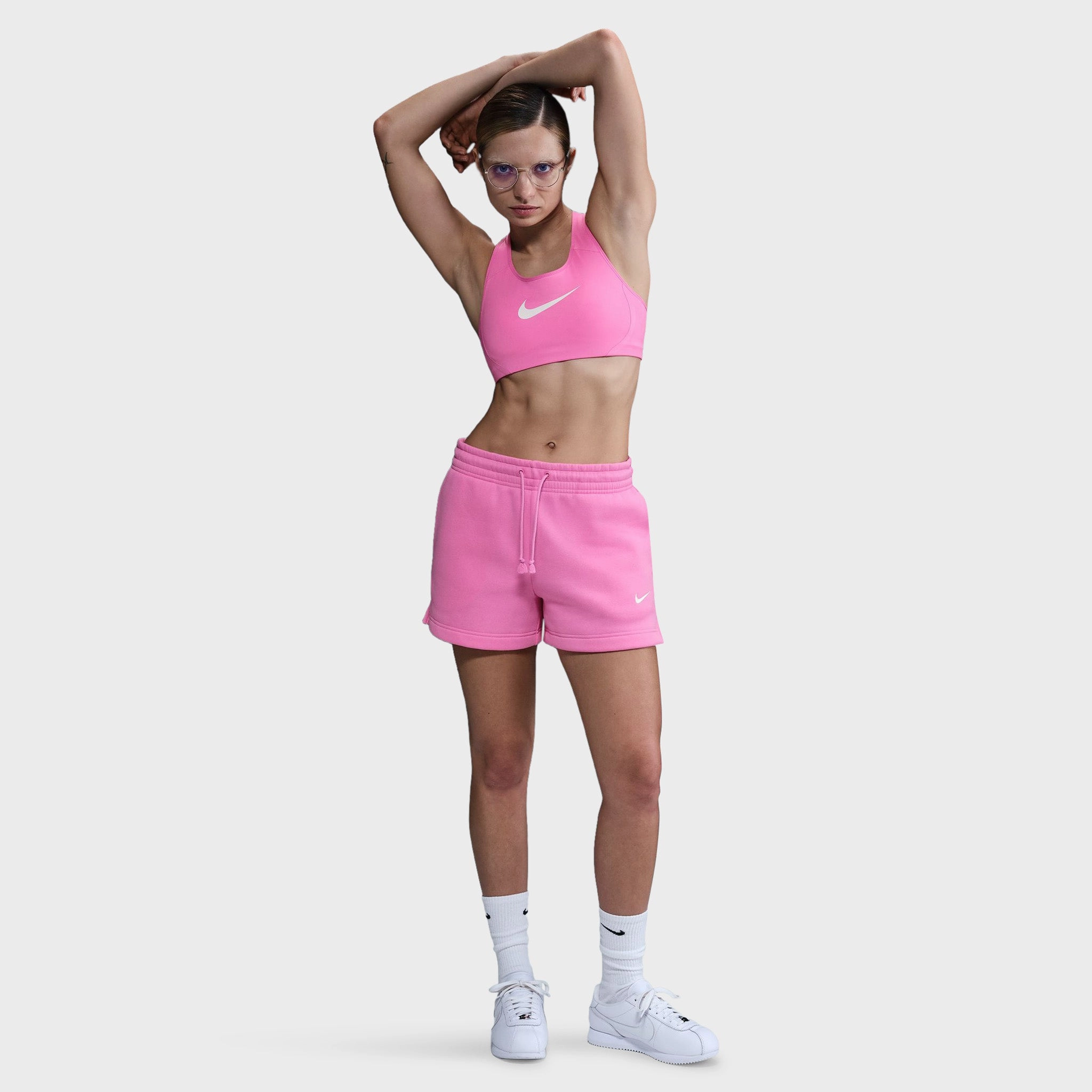 Nike Sportswear Women's Phoenix Fleece Mid Rise 4 Shorts Playful Pink / Sail