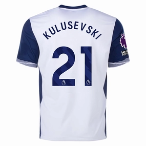 Nike Tottenham Dejan Kulusevski Home Jersey w/ EPL   No Room For Racism Patches 24/25 (White/Binary Blue)