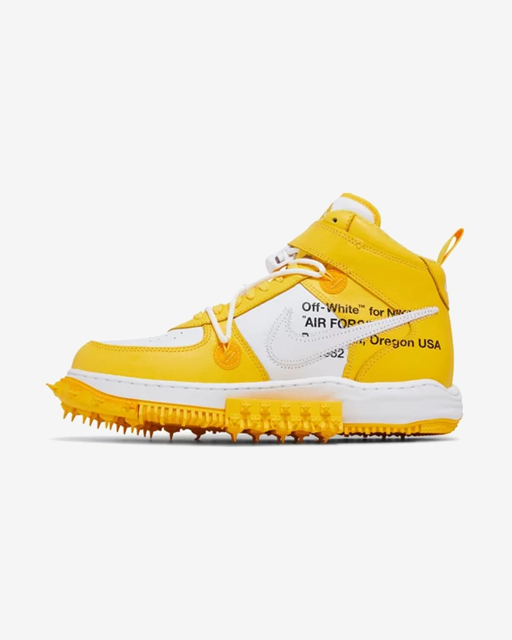 NIKE X OFF WHITE AIR FORCE1 MID VARSITY MAIZE