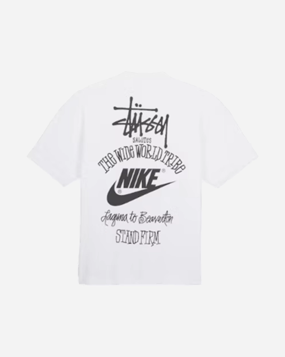NIKE X STUSSY SS23 THE WIDE WORLD TRIBE WHITE TEE
