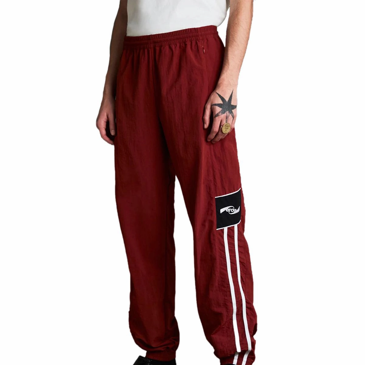 Panelled Trackpants 'Burgundy Black'