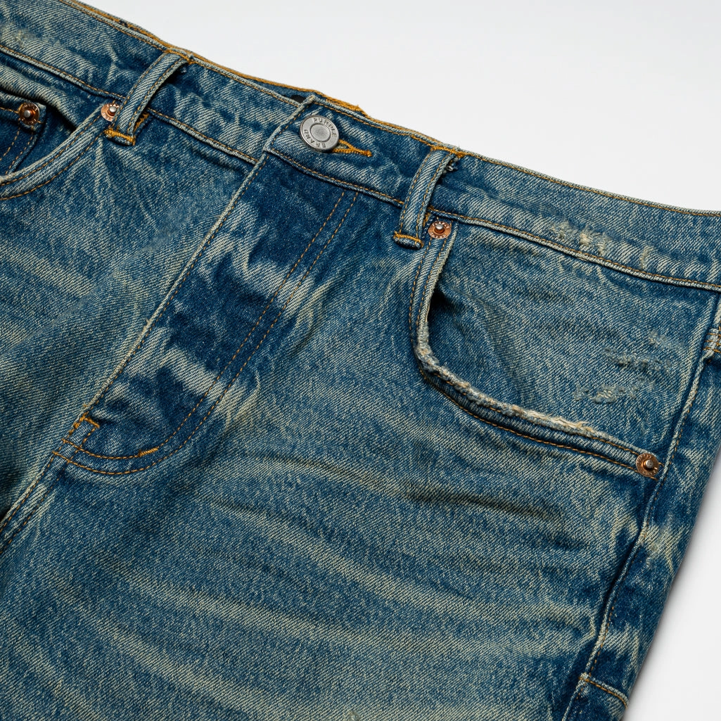 Purple Brand 2 Year Dirty Fade Mid Rise Slim Straight Leg Jean - Mid Indigo