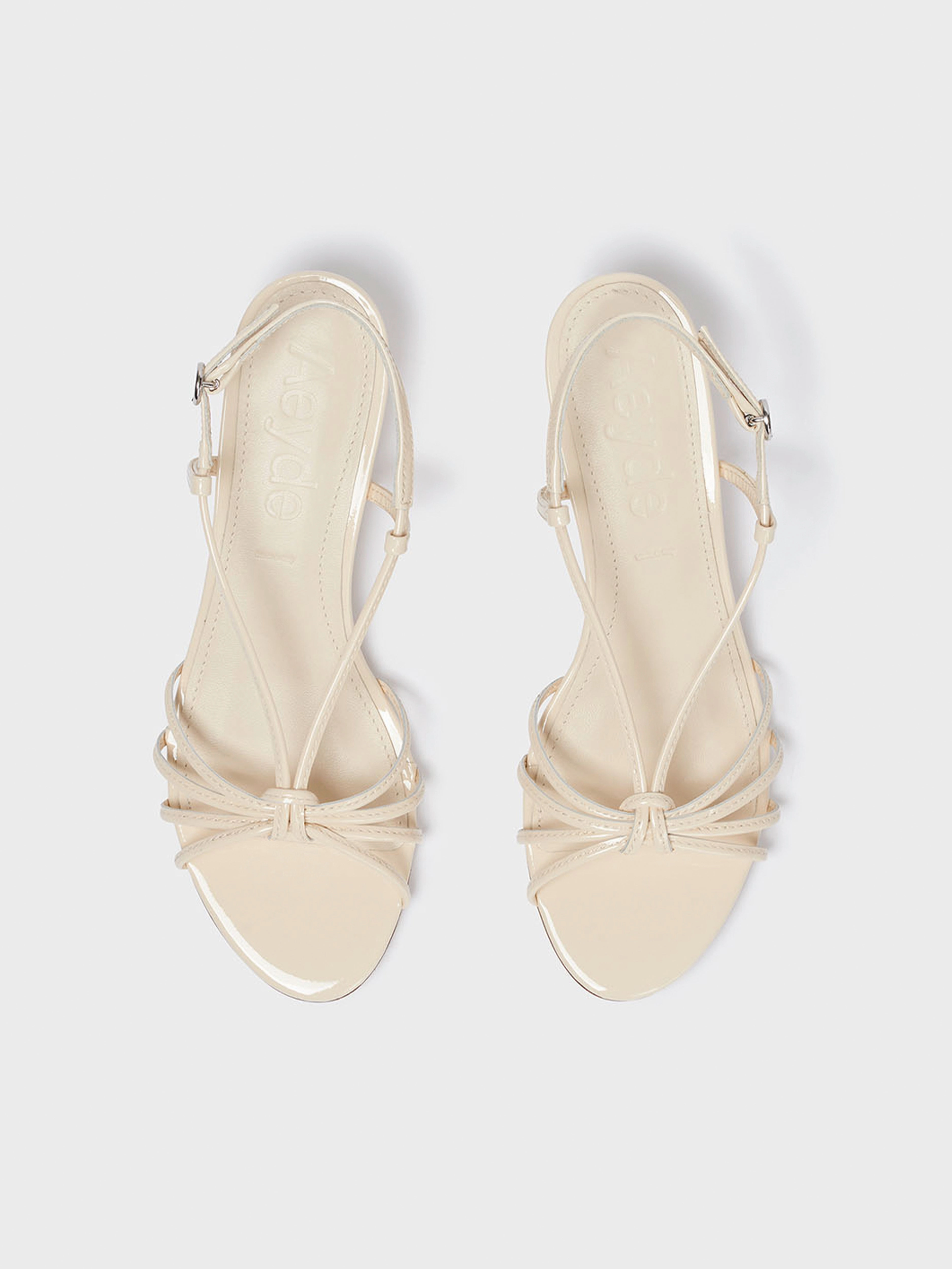 Rhonda Leather Kitten-Heel Sandals