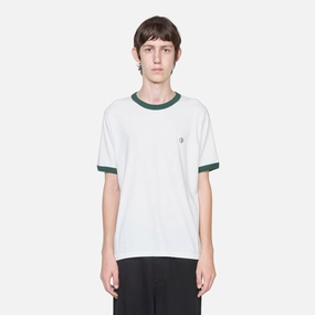 Ringer T-Shirt Cloud White | Dark Green