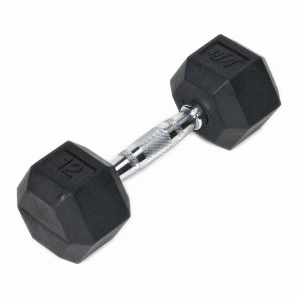 Rubber Hex Dumbbell - 12 lb