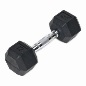 Rubber Hex Dumbbell - 12 lb