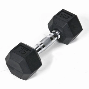 Rubber Hex Dumbbell - 15 lb