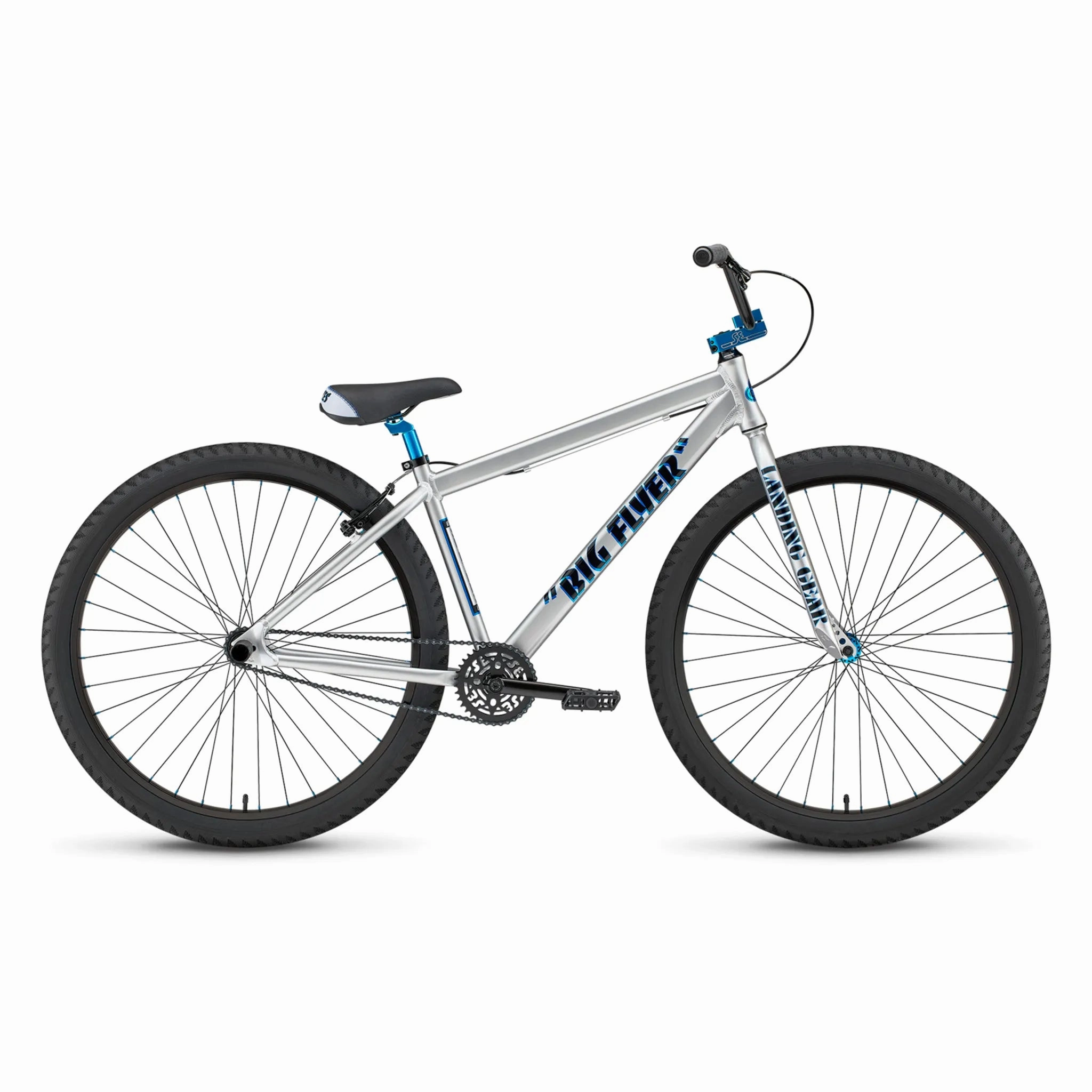 SE Bikes Big Flyer 29 BMX Bike Iced Out Silver 2024