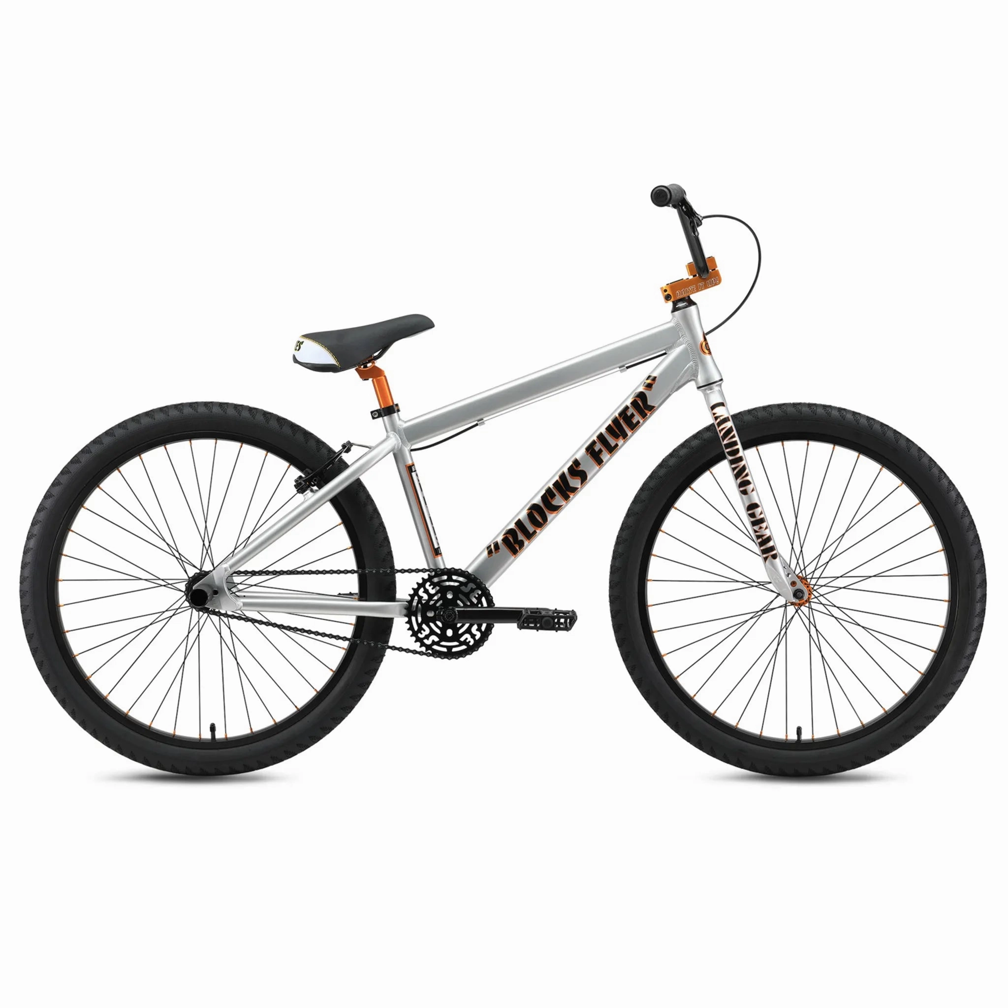 SE Bikes Blocks Flyer 26 BMX Bike Iced Out Silver 2024