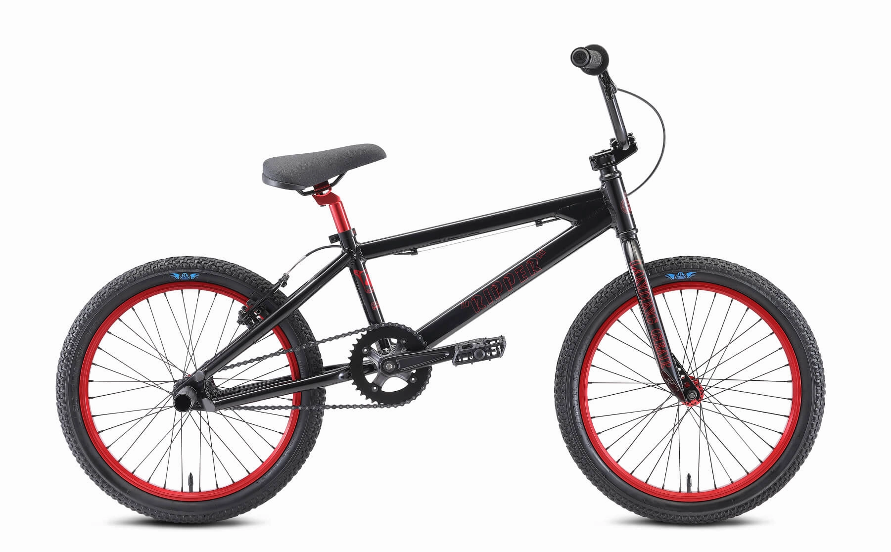 SE Bikes Ripper 20" BMX Bike Stealth Mode Black Red